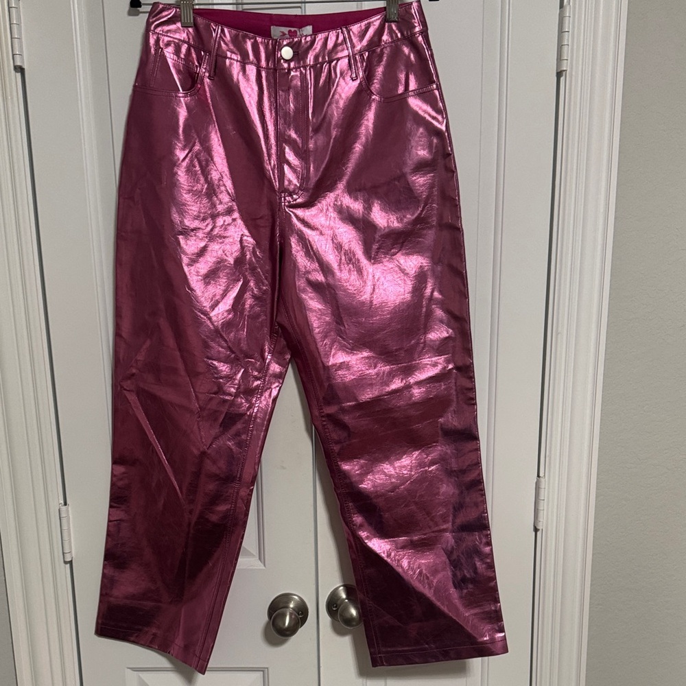 Buddy Love Metallic Pink Flare Pants